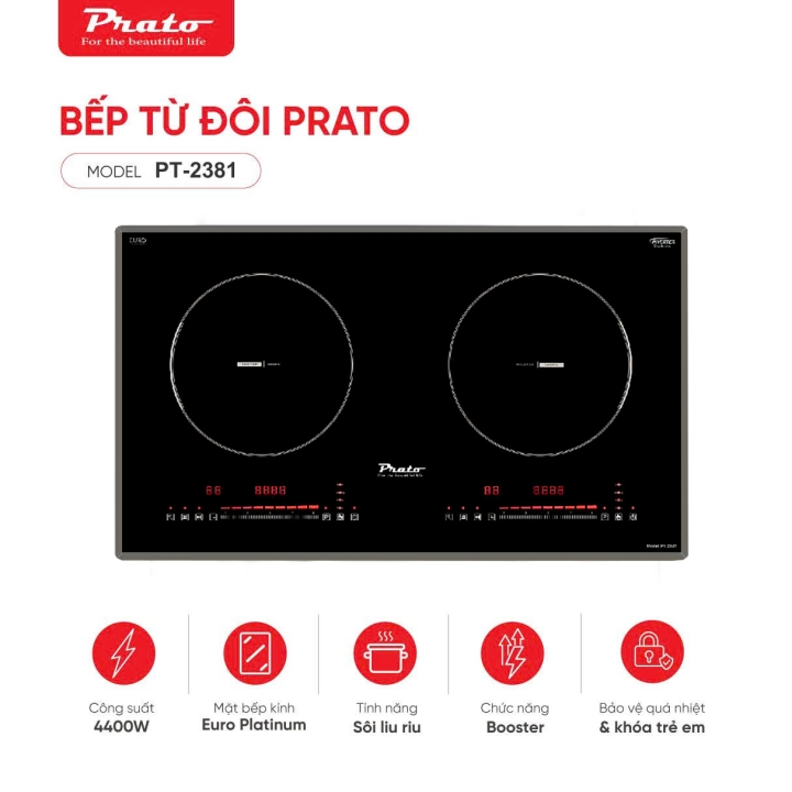 Bếp từ Model: PT-2381(2 Phiên bản mặt kính)